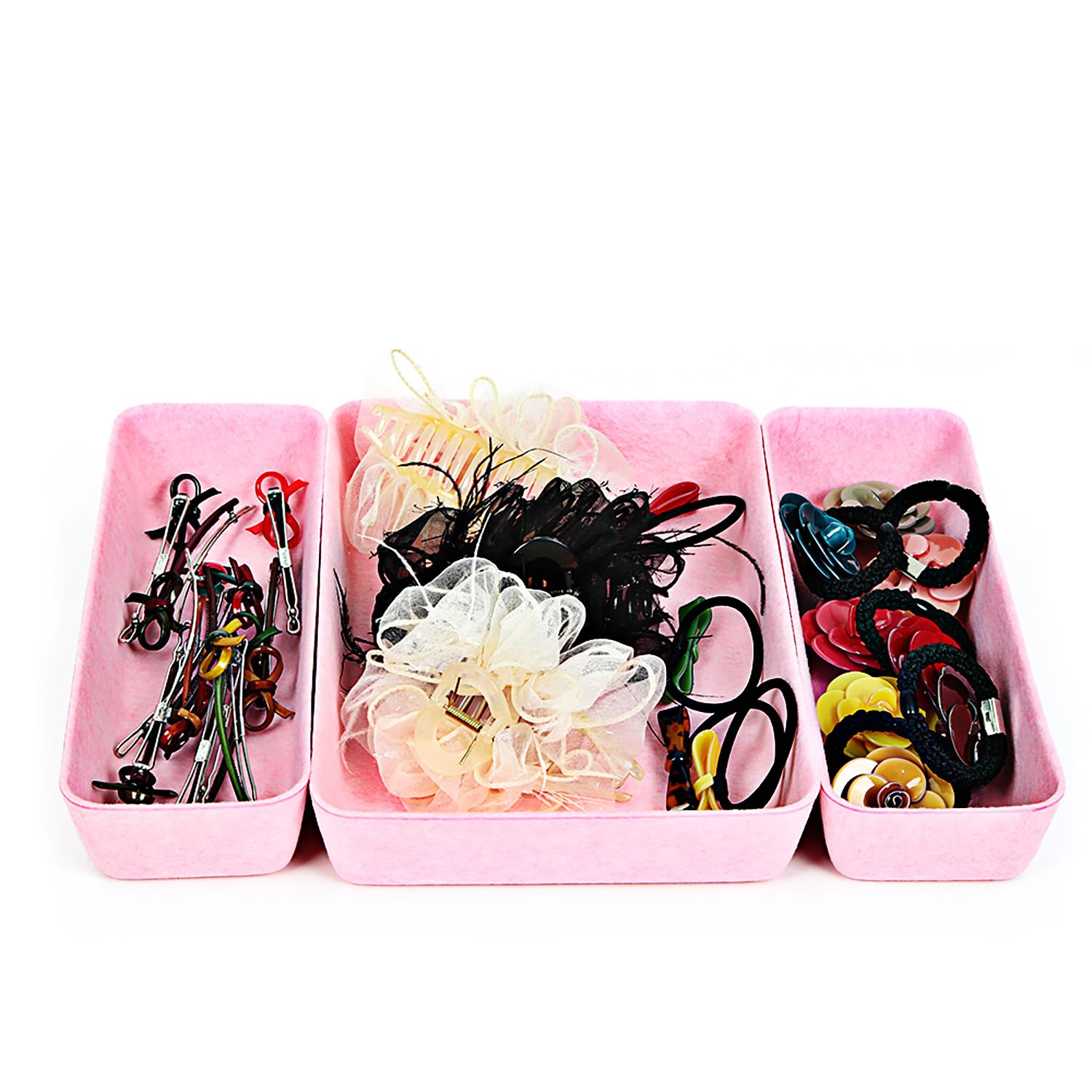 Felt Drawer Organizer, Rectangle Set of 3 Drawer Organizers Tray - salesmania