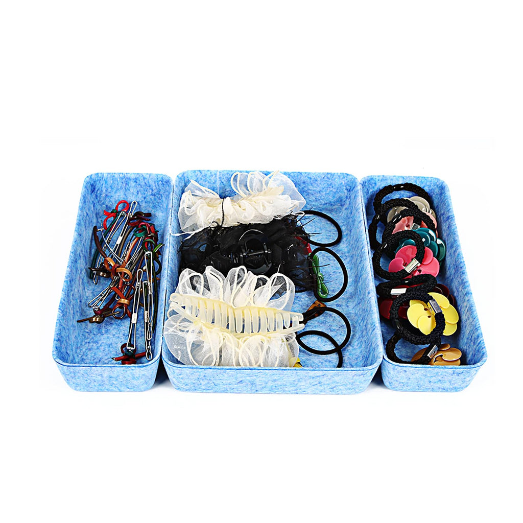 Felt Drawer Organizer, Rectangle Set of 3 Drawer Organizers Tray - salesmania