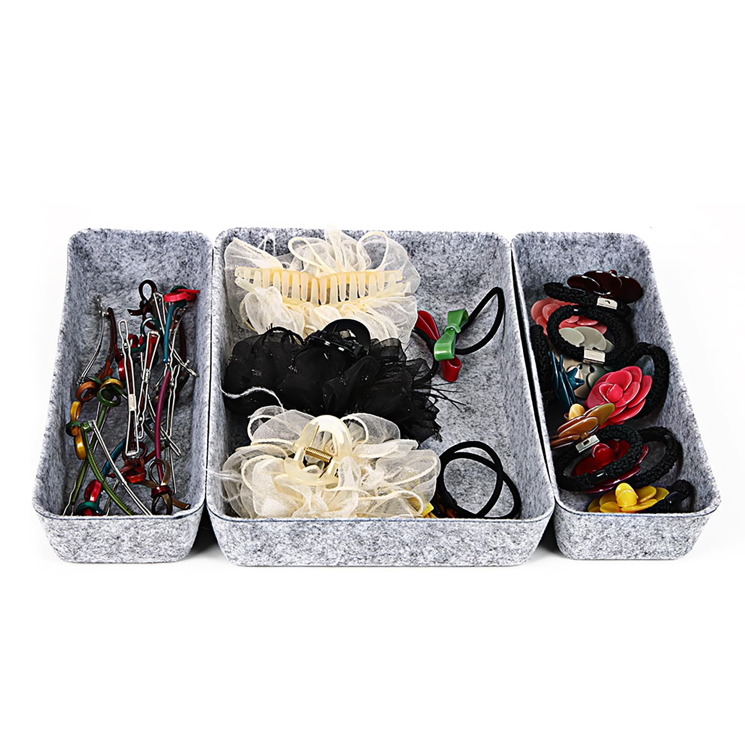 Felt Drawer Organizer, Rectangle Set of 3 Drawer Organizers Tray - salesmania