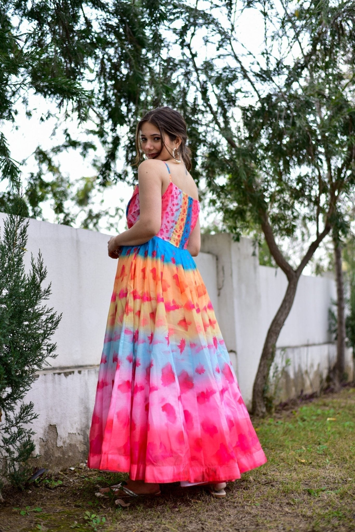 flamingo pink chanderi dress - salesmania