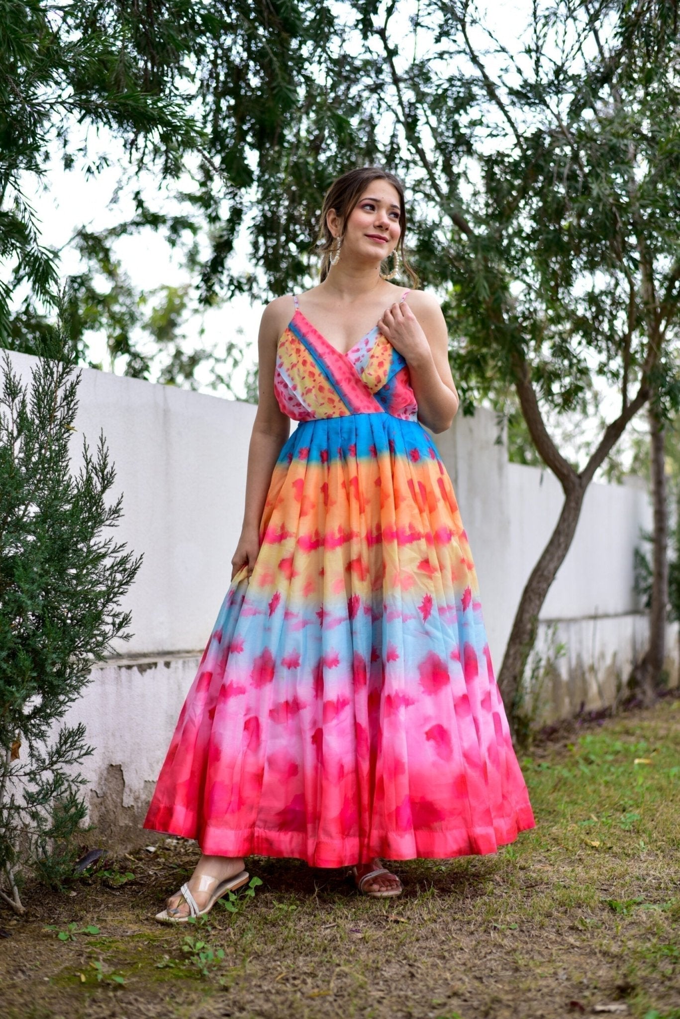 flamingo pink chanderi dress - salesmania