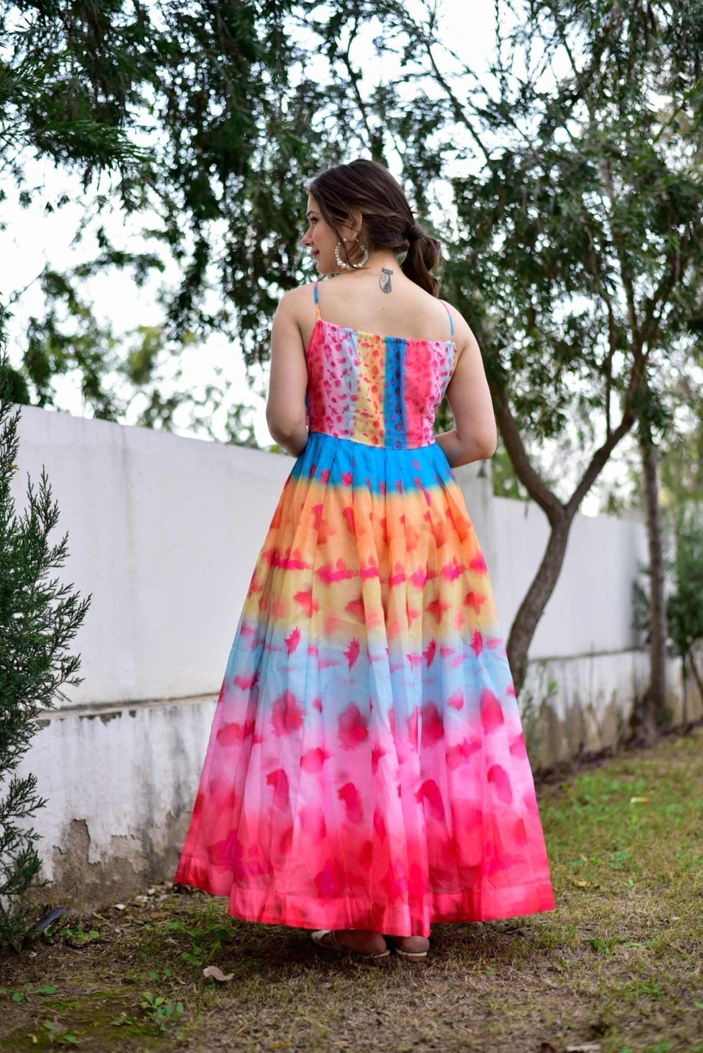 flamingo pink chanderi dress - salesmania