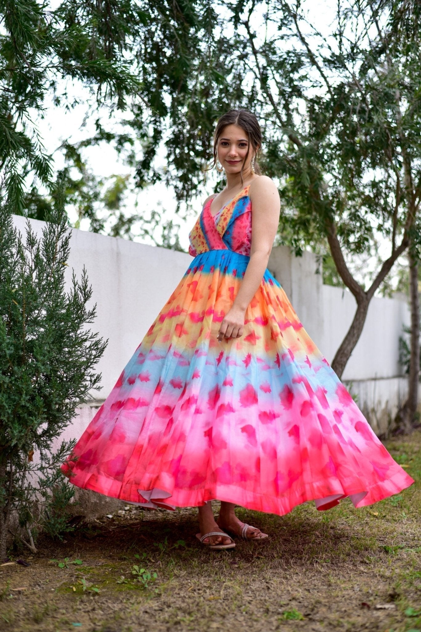 flamingo pink chanderi dress - salesmania