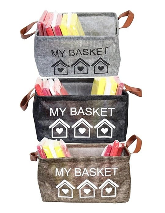 Foldable Baskets Bins Clothes Desktop Mini Boxes (Multicolor, Pack of 3) - salesmania