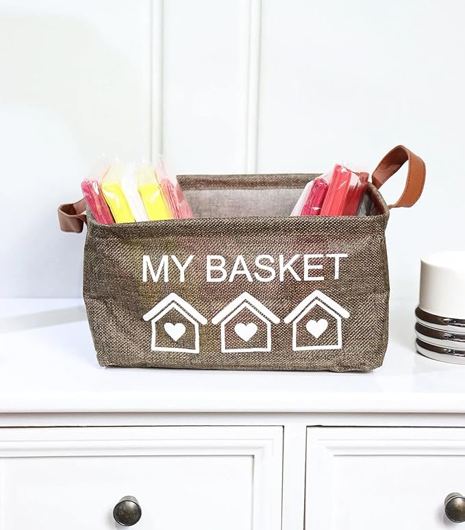 Foldable Baskets Bins Clothes Desktop Mini Boxes (Multicolor, Pack of 3) - salesmania