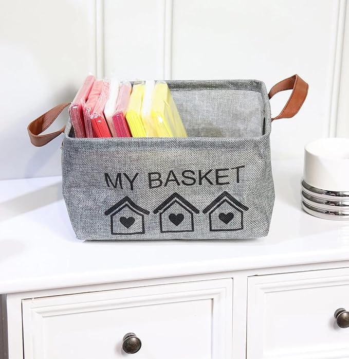 Foldable Baskets Bins Clothes Desktop Mini Boxes (Multicolor, Pack of 3) - salesmania