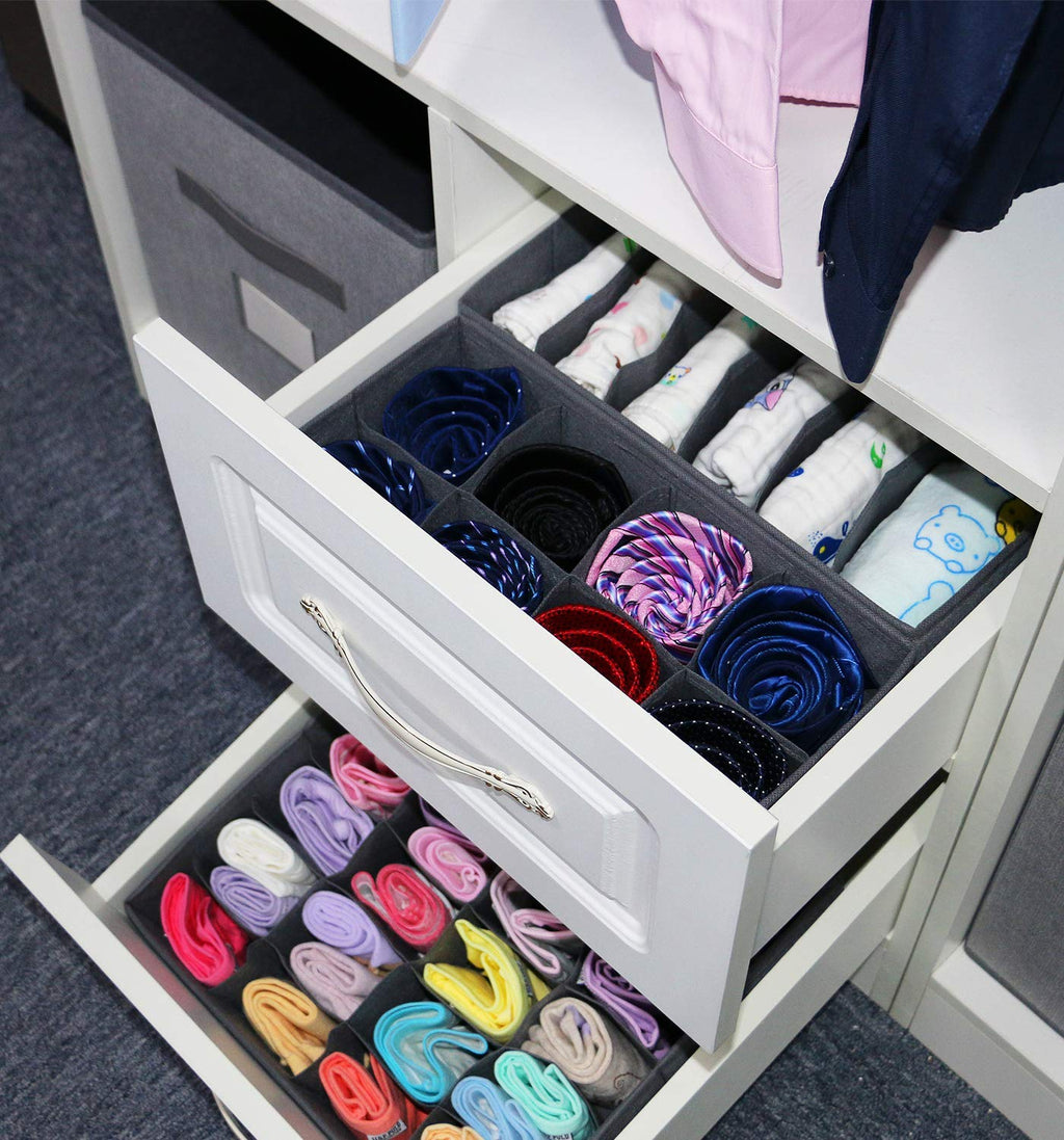 Foldable Closet Storage for Socks Bra Tie Scarfs - Set of 4 - salesmania