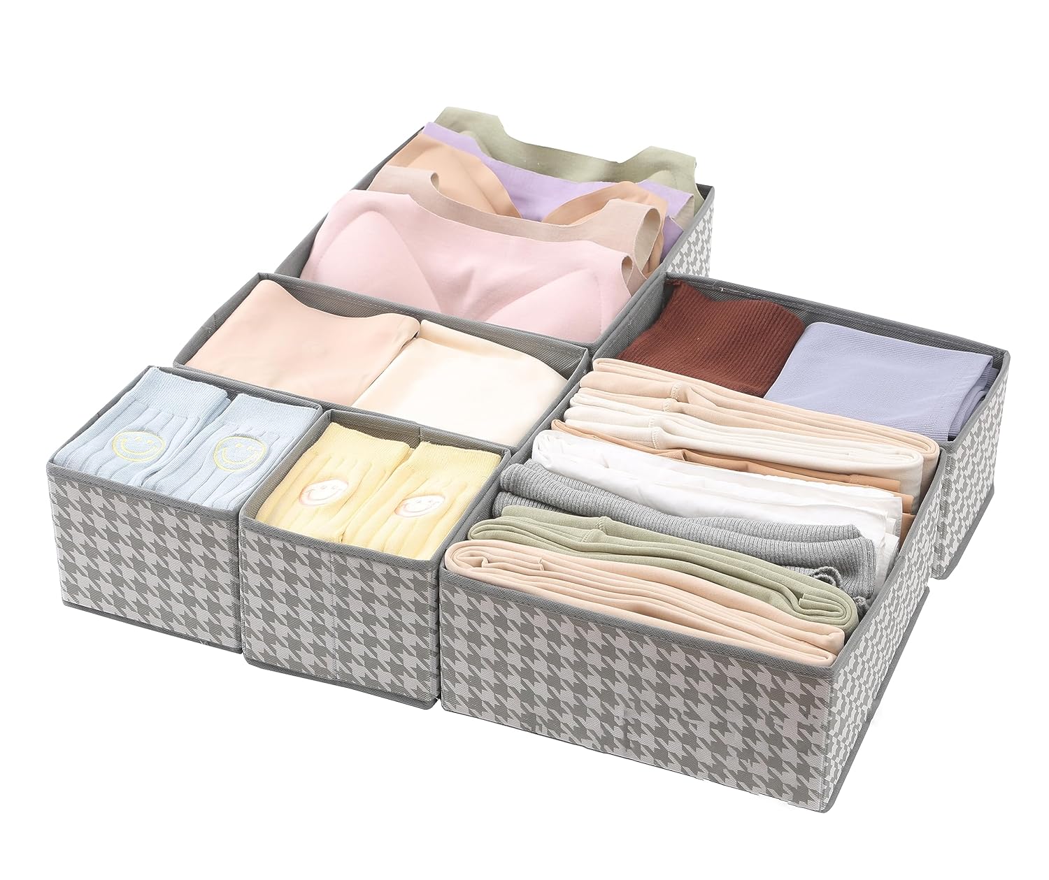 Foldable Cloth Storage Box Closet Dresser Drawer Organizer Set of 6 - salesmania