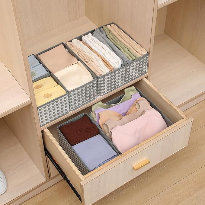 Foldable Cloth Storage Box Closet Dresser Drawer Organizer Set of 6 - salesmania