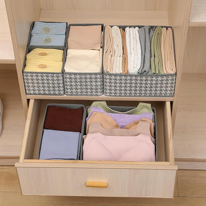 Foldable Cloth Storage Box Closet Dresser Drawer Organizer Set of 6 - salesmania