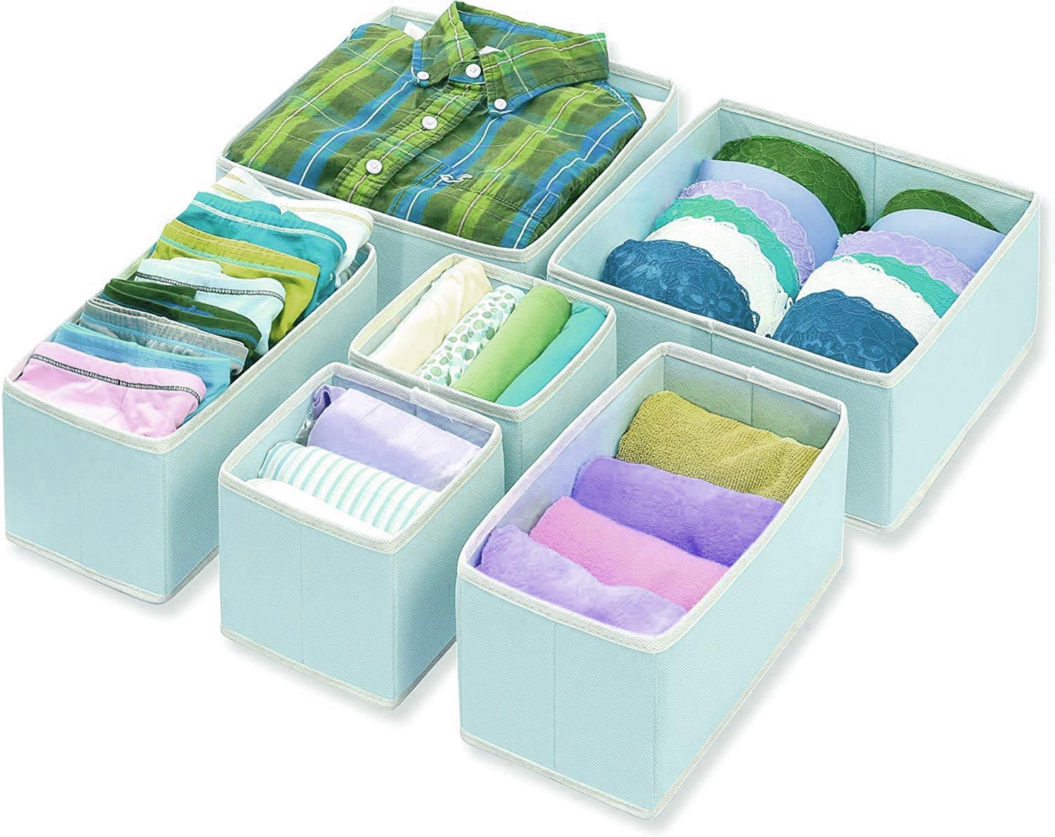 Foldable Cloth Storage Box Closet Dresser Drawer Organizer Set of 6 - salesmania