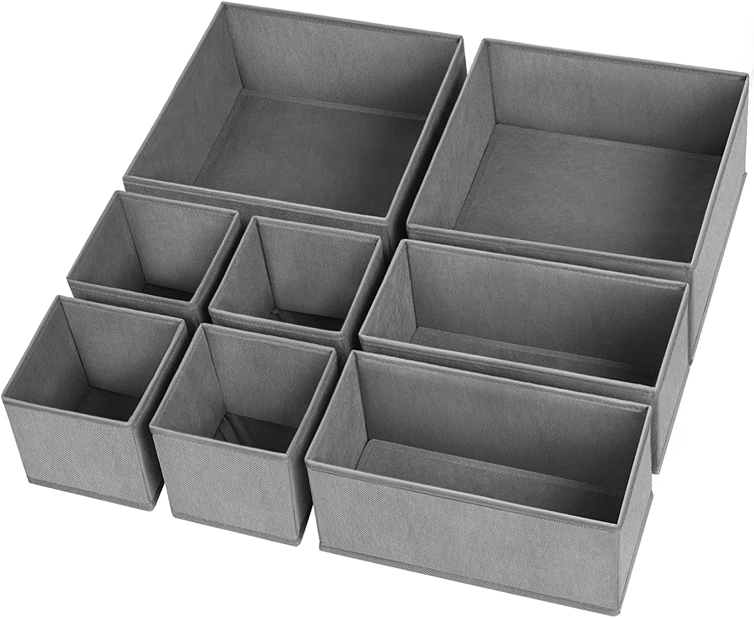 Foldable Cloth Storage Box Drawer Organizer Containers Set of 8 - salesmania