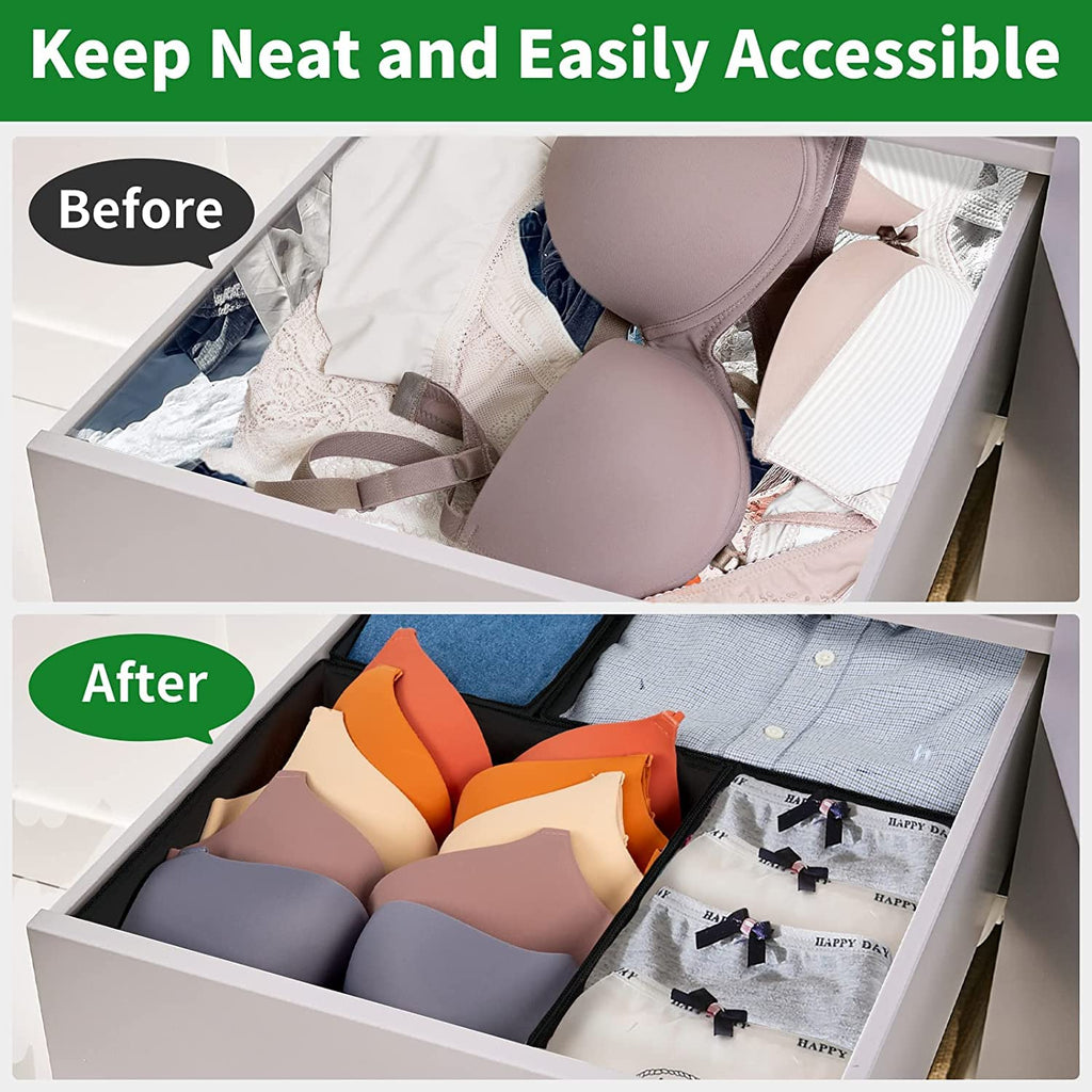 Foldable Cloth Storage Box Drawer Organizer Containers Set of 8 - salesmania