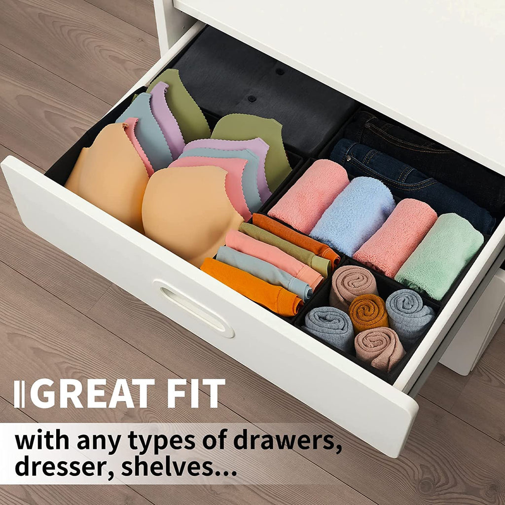 Foldable Cloth Storage Box Drawer Organizer Containers Set of 8 - salesmania