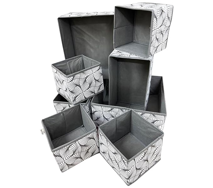 Foldable Cloth Storage Box Drawer Organizer Set of 8 - salesmania