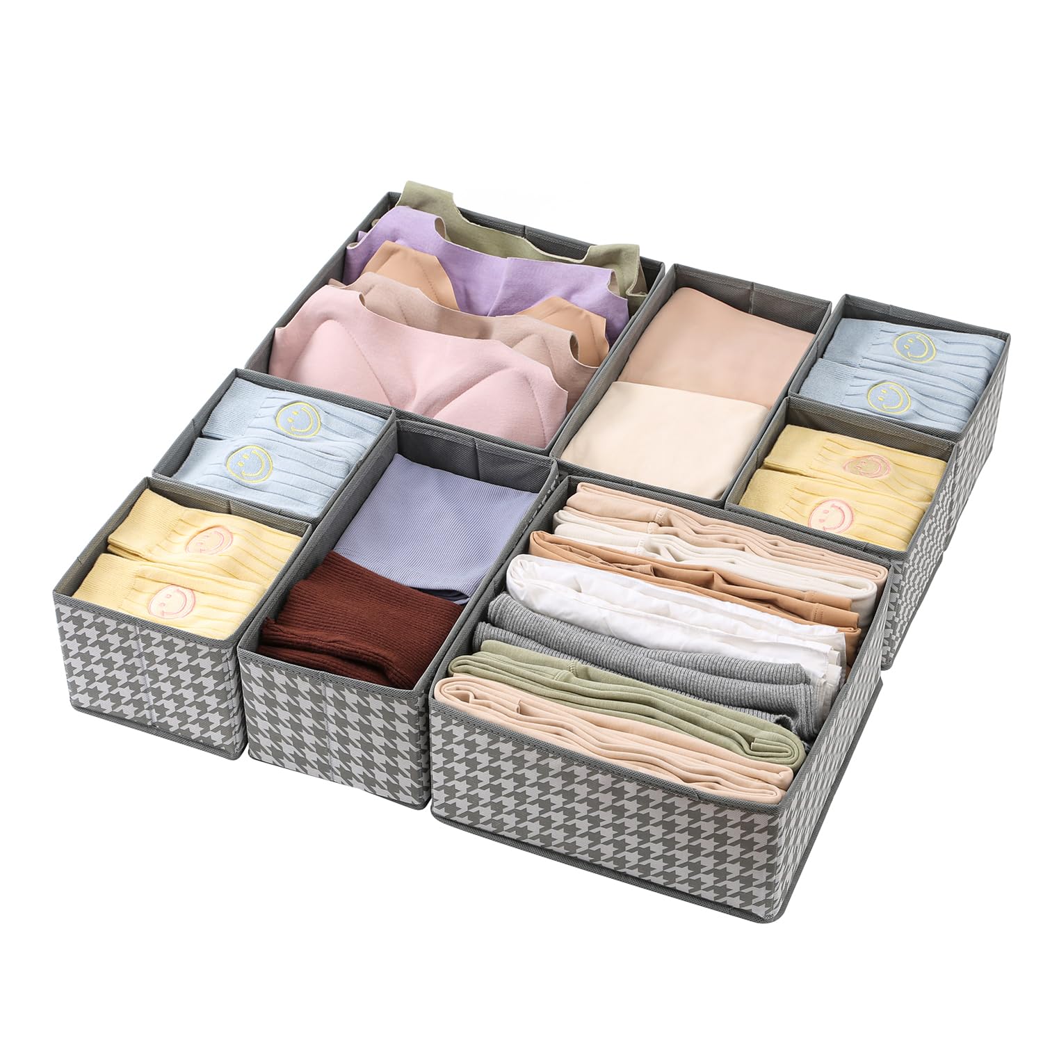 Foldable Cloth Storage Box Drawer Organizer Set of 8 - salesmania