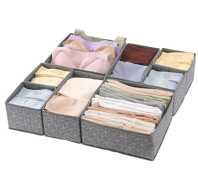 Foldable Cloth Storage Box Drawer Organizer Set of 8 - salesmania