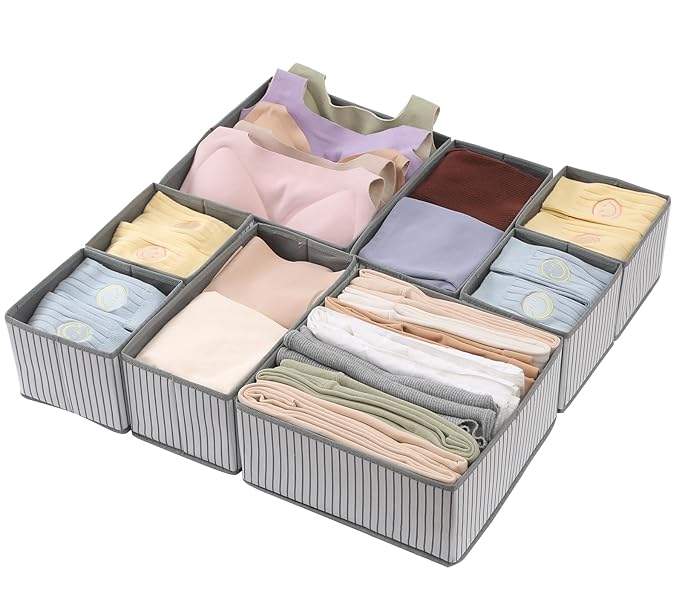 Foldable Cloth Storage Box Drawer Organizer Set of 8 - salesmania