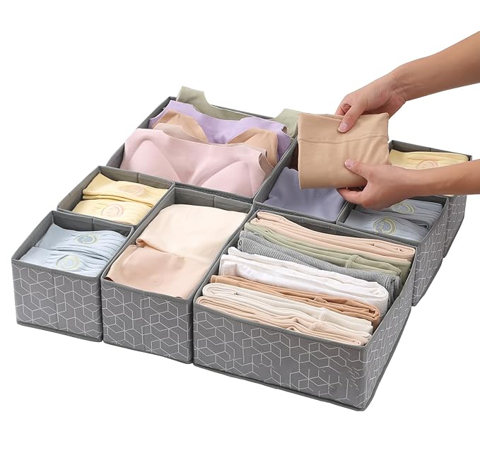 Foldable Cloth Storage Box Drawer Organizer Set of 8 - salesmania