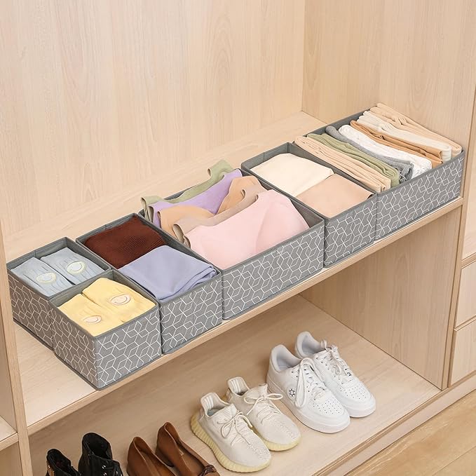 Foldable Cloth Storage Box Drawer Organizer Set of 8 - salesmania