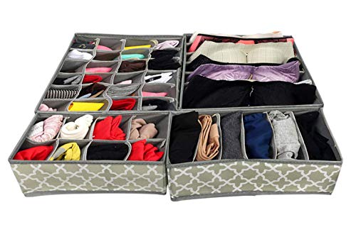 Foldable Storage Box Drawer Divider Organizer Set of 4 - salesmania