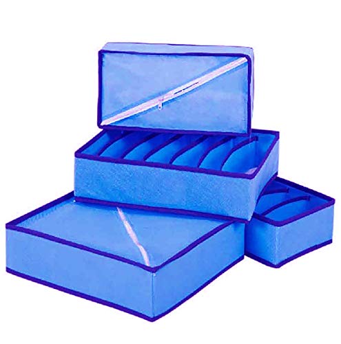 Foldable Storage Box Drawer Divider Organizer Set of 4 - salesmania