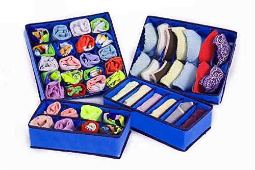 Foldable Storage Box Drawer Divider Organizer Set of 4 - salesmania