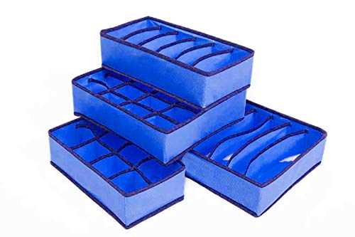Foldable Storage Box Drawer Divider Organizer Set of 4 - salesmania