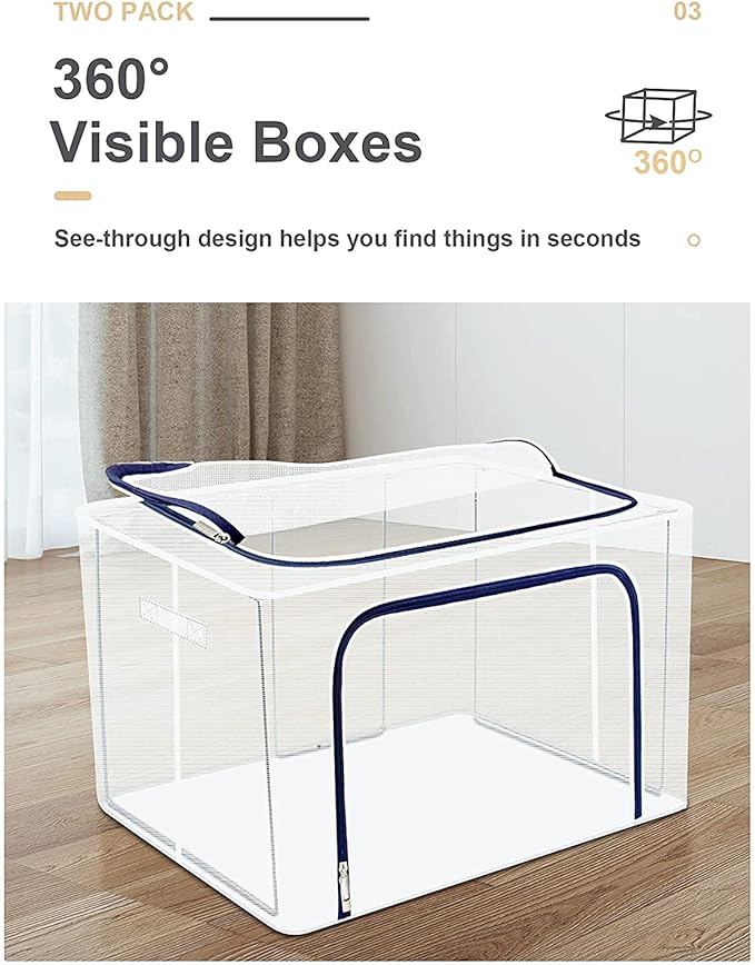 Foldable Transparent Storage Bags for Clothes (110L) - salesmania