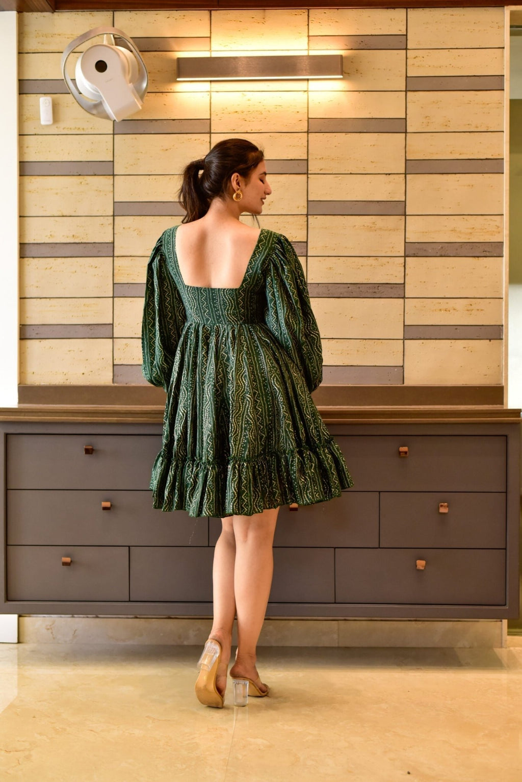 green anchal muslin dress - salesmania