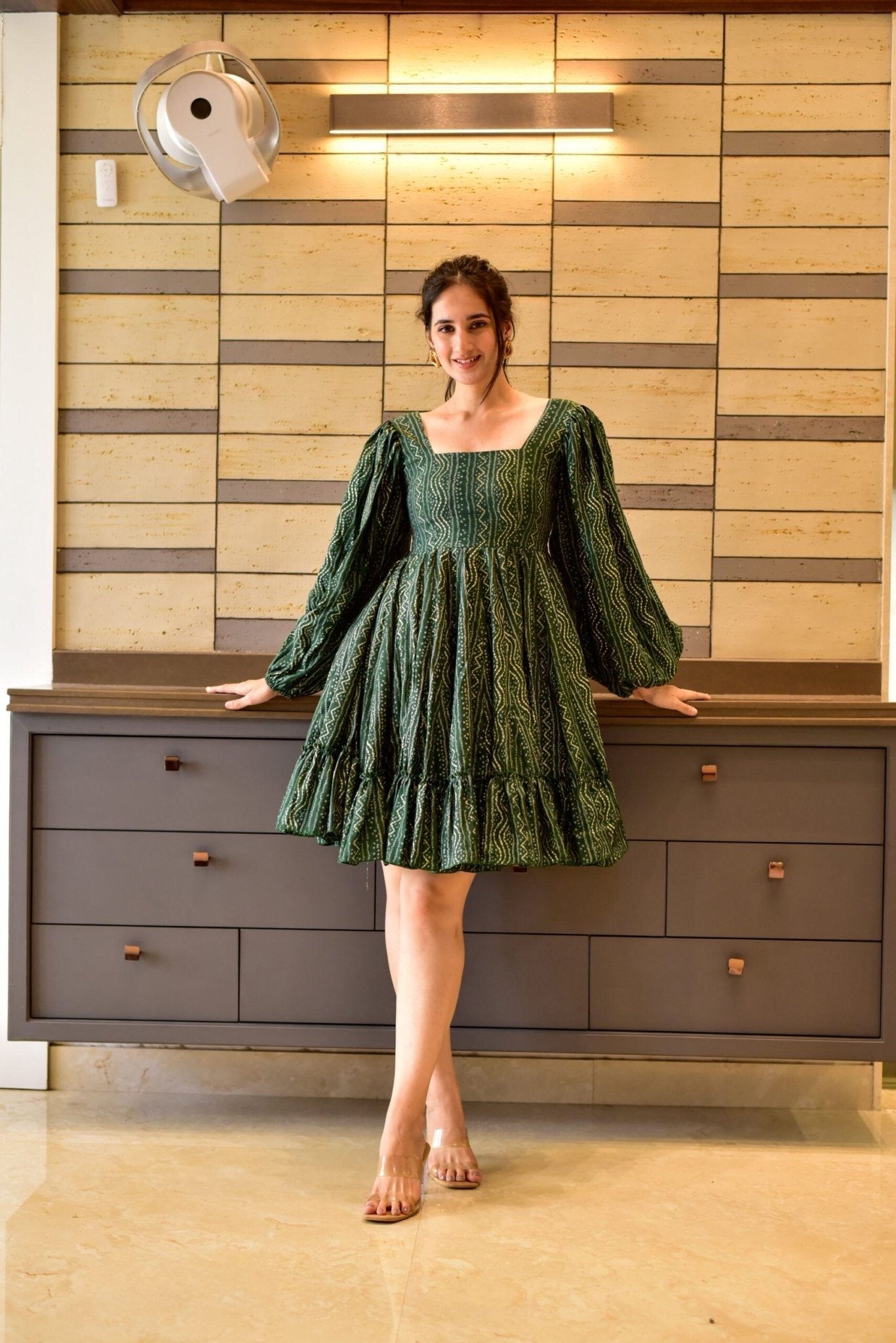 green anchal muslin dress - salesmania