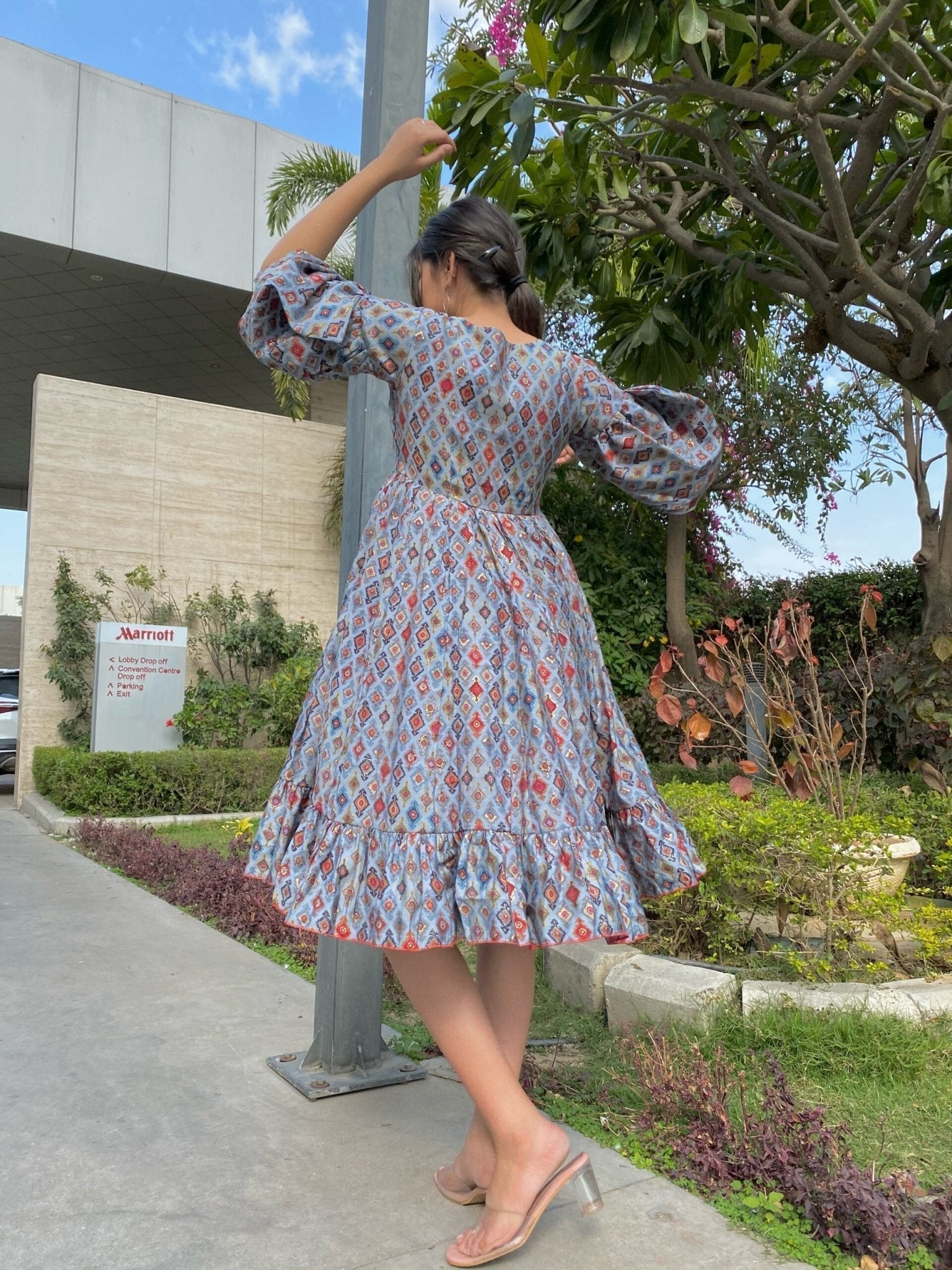 grey muslin dress - salesmania