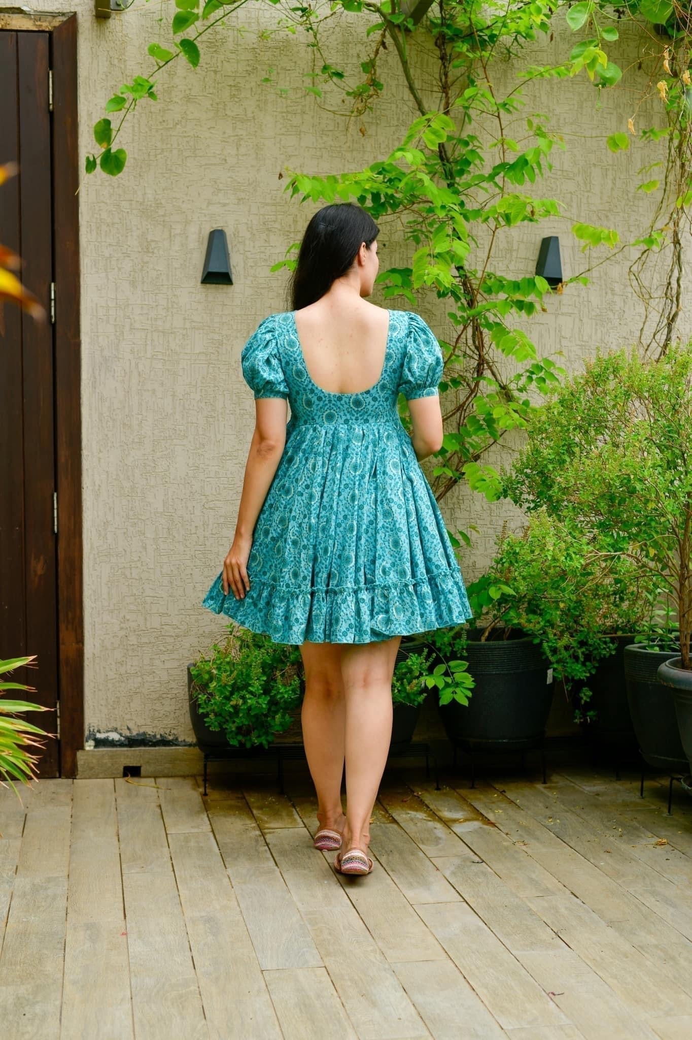 gulabo blue muslin dress - salesmania