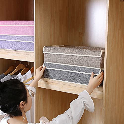 Innerwear Organizer 16+1 Compartment Foldable Fabric Storage Box(44 x 28 x 12 cm Linen Grey Cream) - salesmania