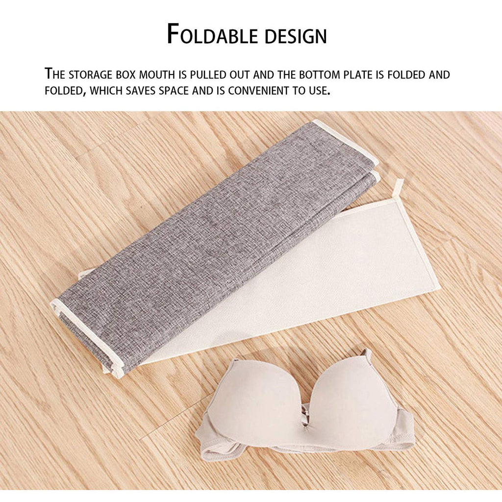 Innerwear Organizer 16+1 Compartment Foldable Fabric Storage Box(44 x 28 x 12 cm Linen Grey Cream) - salesmania
