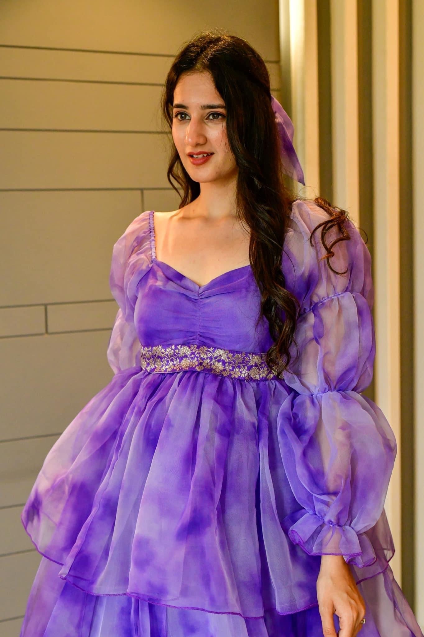 Isabella purple organza dress - salesmania