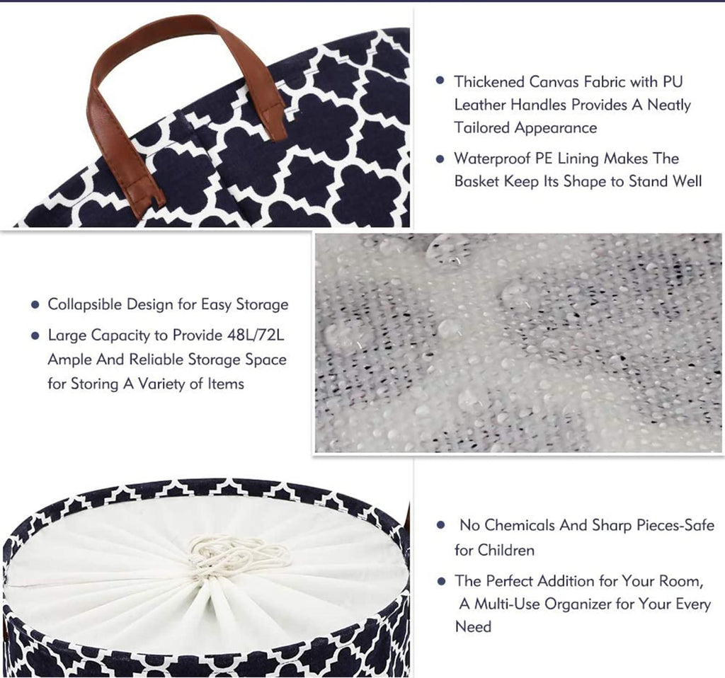 Laundry Basket with Handle - Black Diamond - salesmania