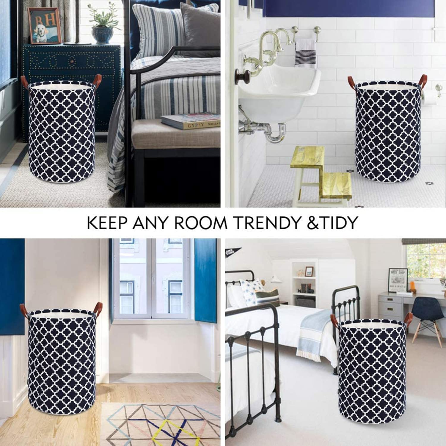 Laundry Basket with Handle - Black Diamond - salesmania