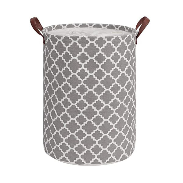 Laundry Basket with Handle - Grey Diamond - salesmania