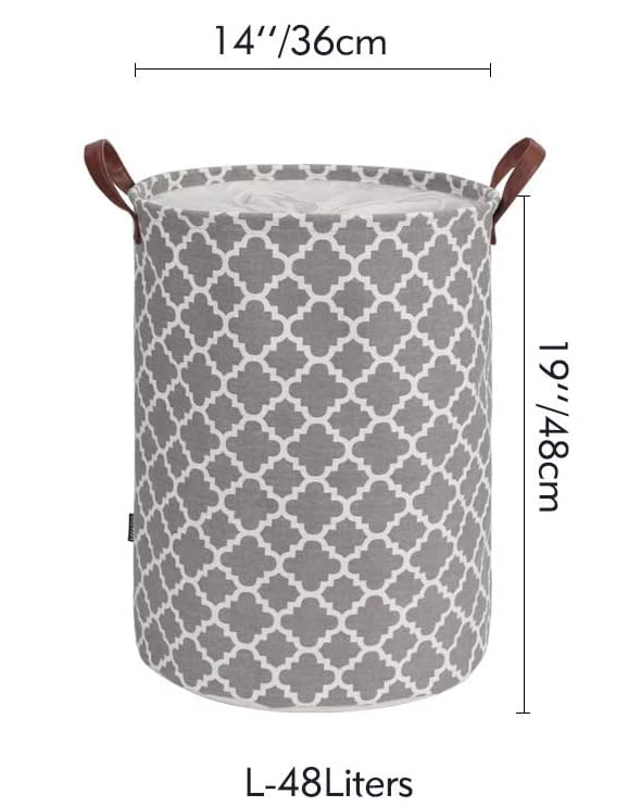 Laundry Basket with Handle - Grey Diamond - salesmania