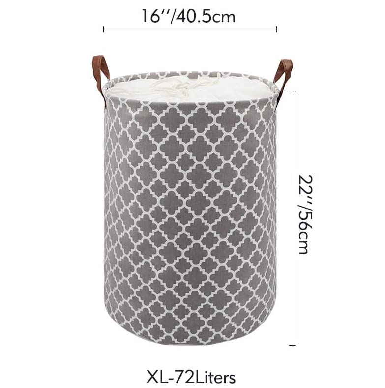 Laundry Basket with Handle - Grey Diamond - salesmania