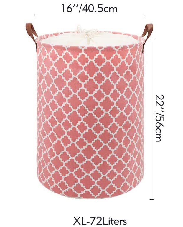 Laundry Basket with Handle - Pink Diamond - salesmania