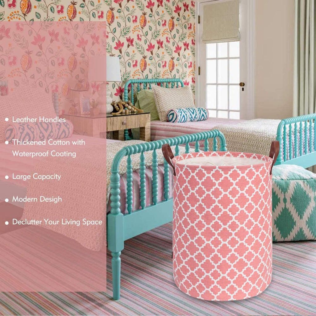 Laundry Basket with Handle - Pink Diamond - salesmania