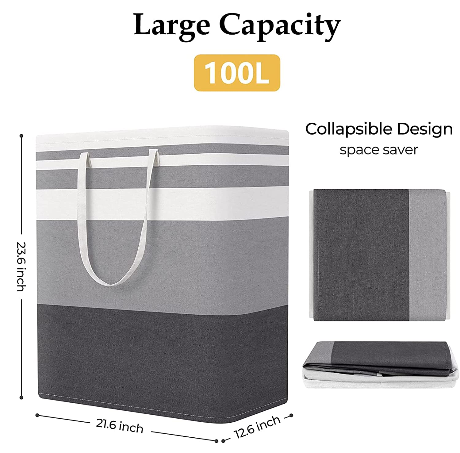 Laundry Hamper Collapsible(Gradient Stipe) - salesmania