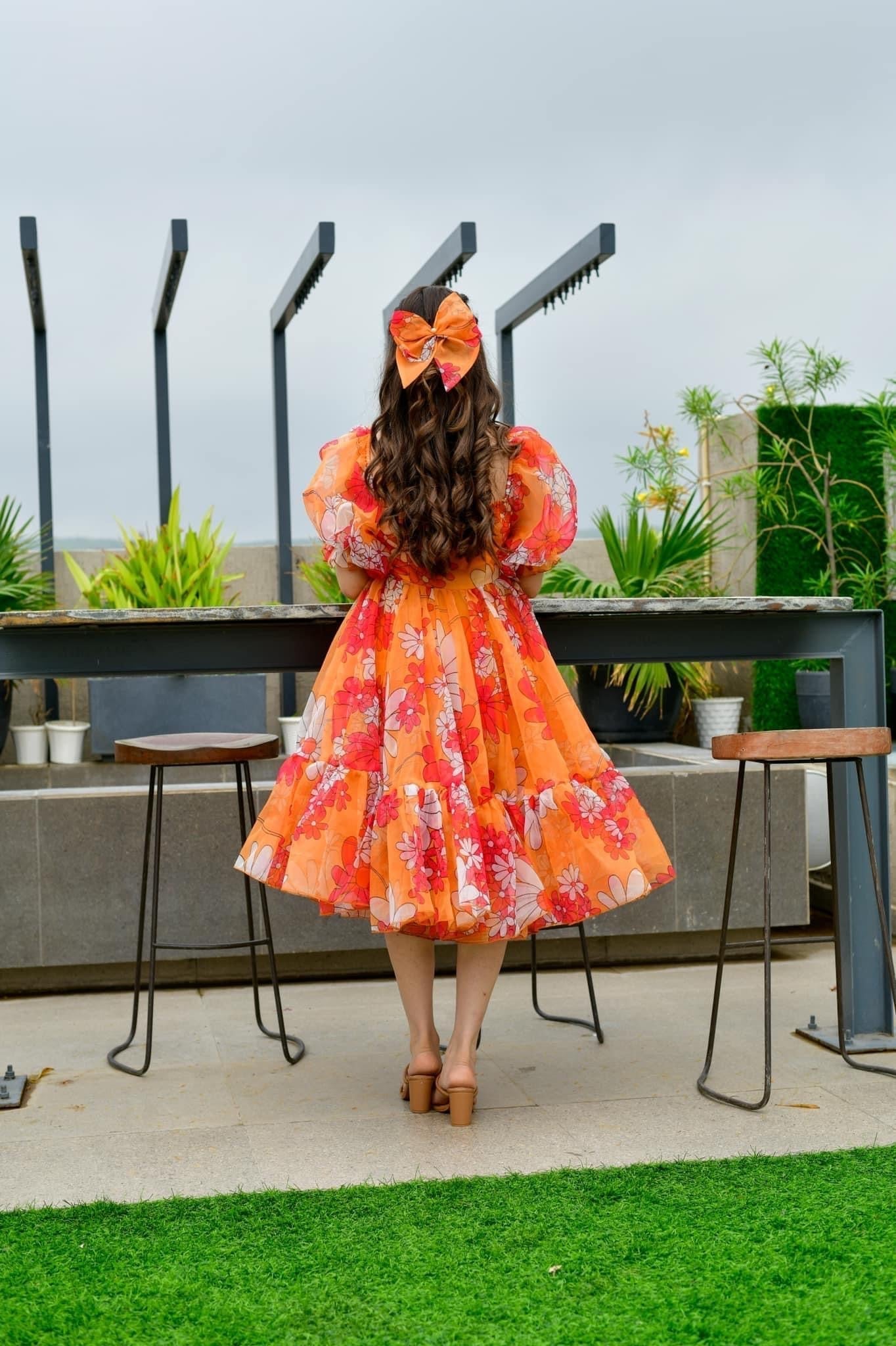 Layla organza printed dress - salesmania