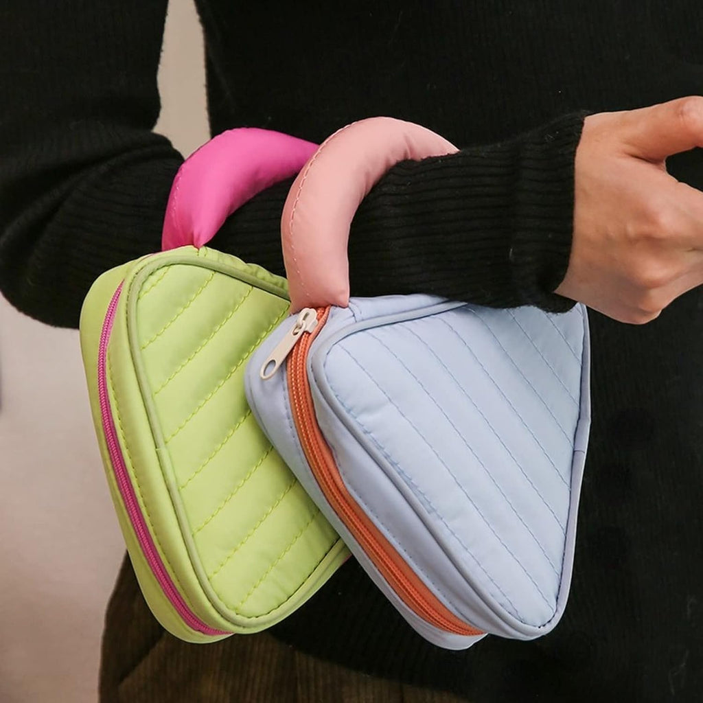 Makeup Organizer Travel Toiletry Bag Macaroon - Colored with Handle - salesmania