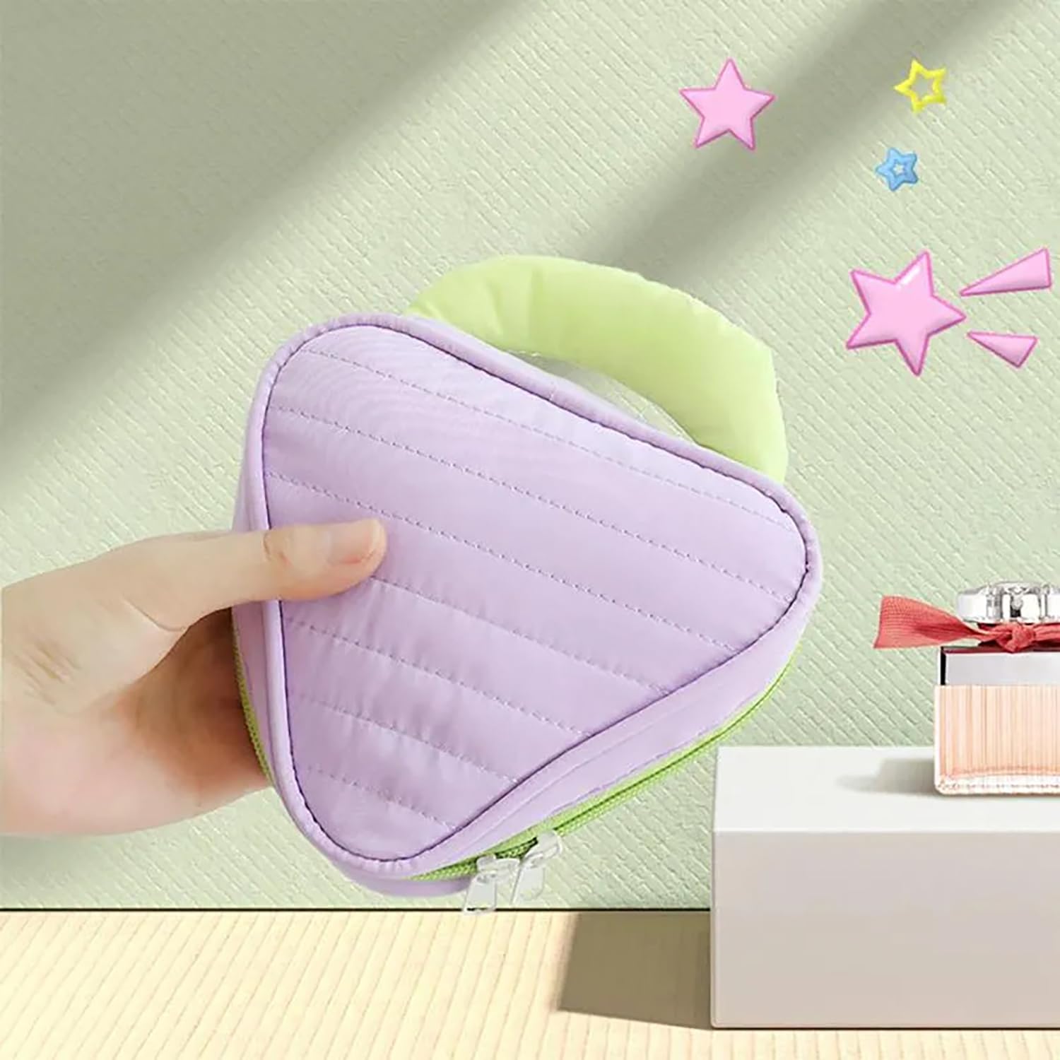 Makeup Organizer Travel Toiletry Bag Macaroon - Colored with Handle - salesmania