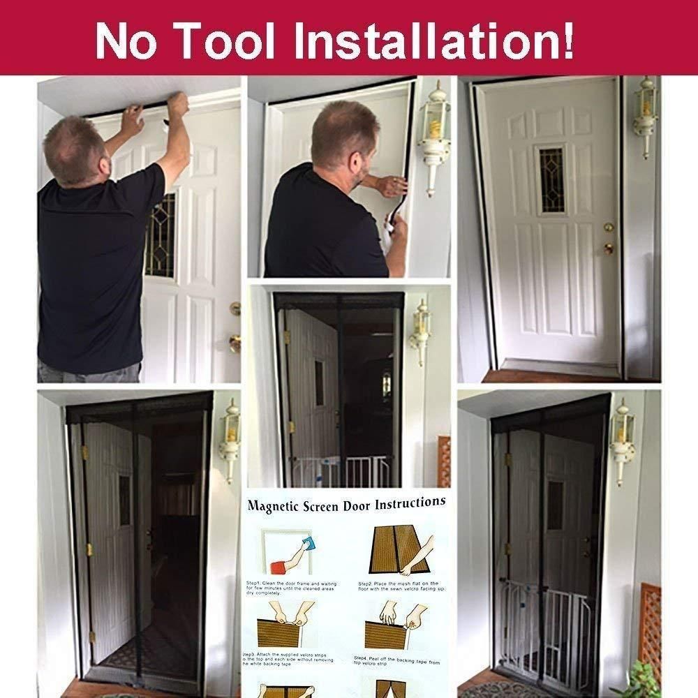 Mesh Screen Net Home Magnetic Foldable Anti Mosquito Door Curtains - salesmania