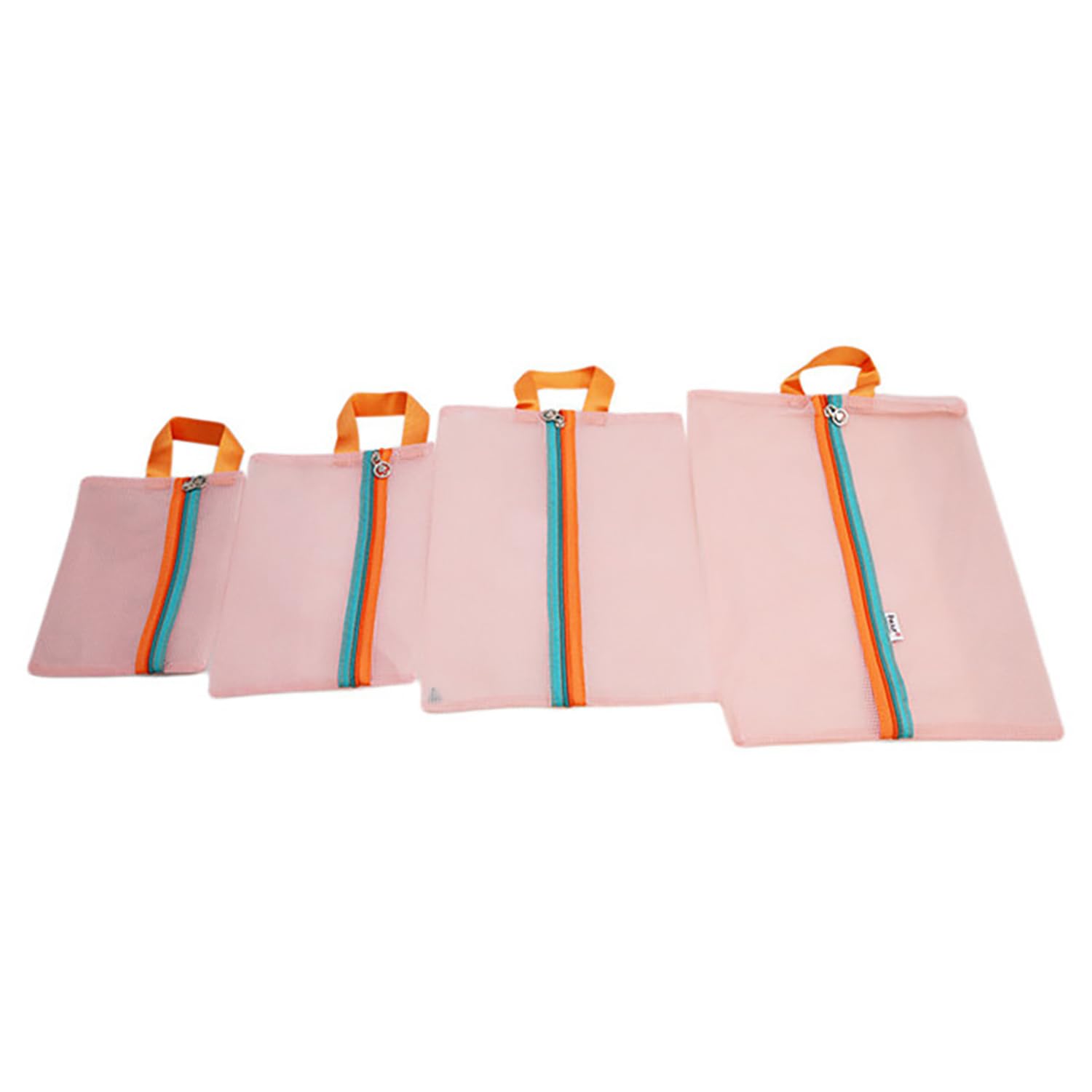 Mesh Zipper Pouch Multipurpose Travel Mesh Bag (Orange) - salesmania