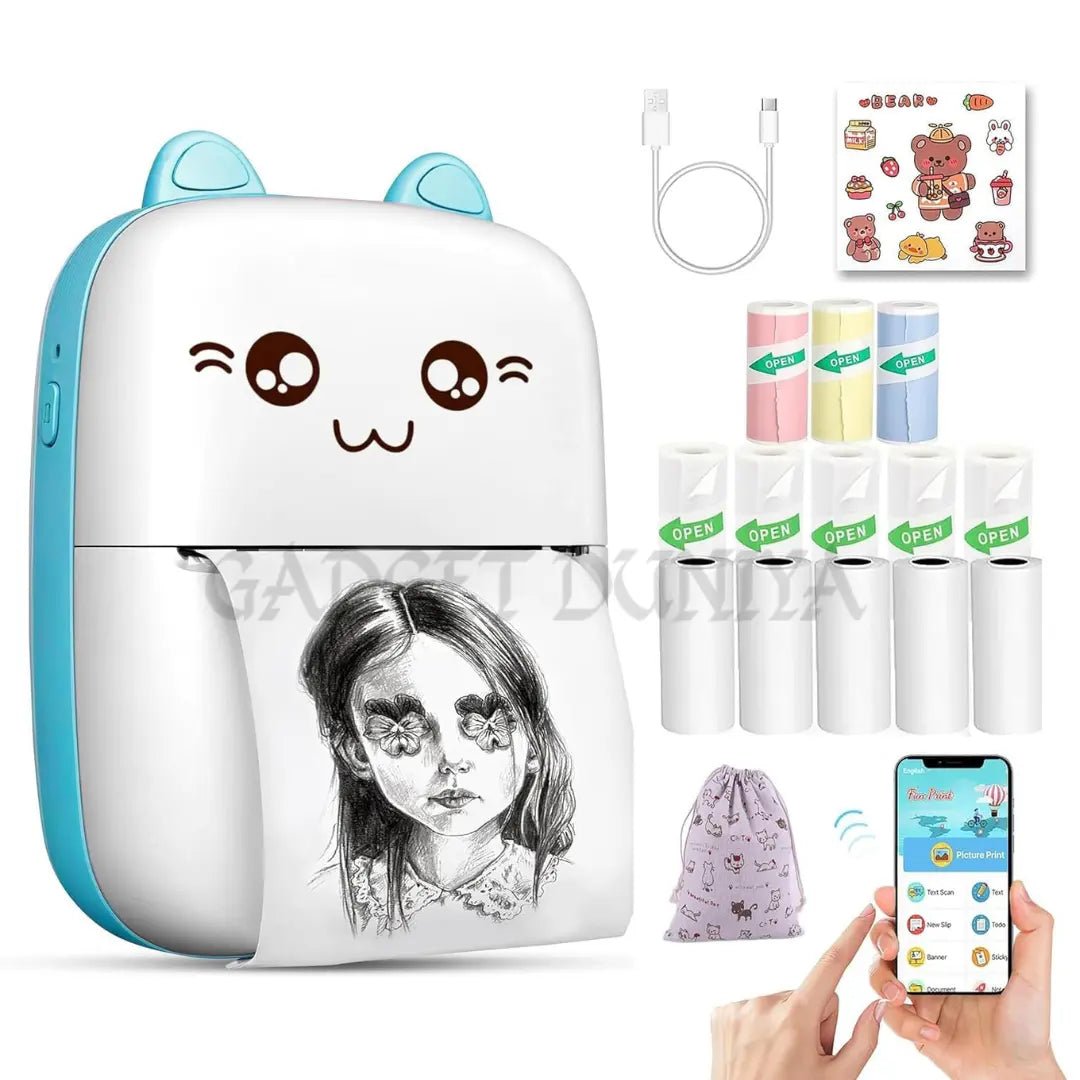 Mini Cat Thermal Printer | Inkless Printer - salesmania